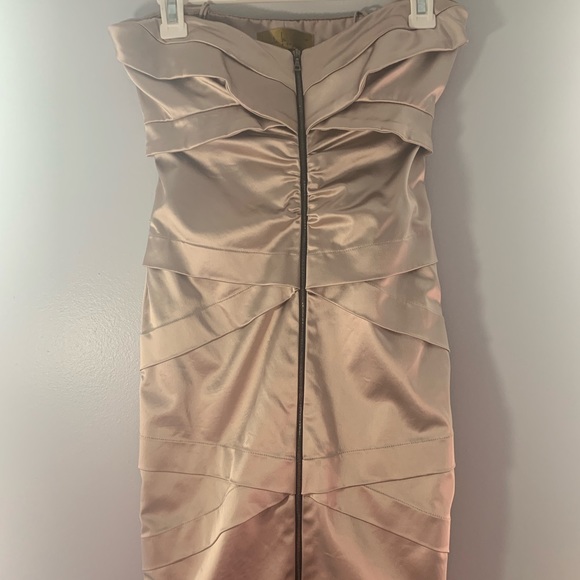 Nicole Miller | Dresses | Nicole Miller Silk Champagne Dress | Poshmark